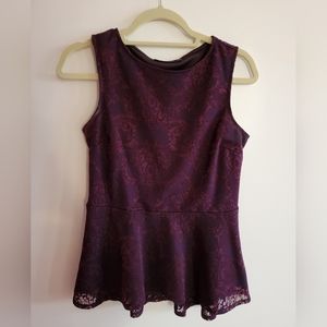 Dark Purple Peplum Blouse
